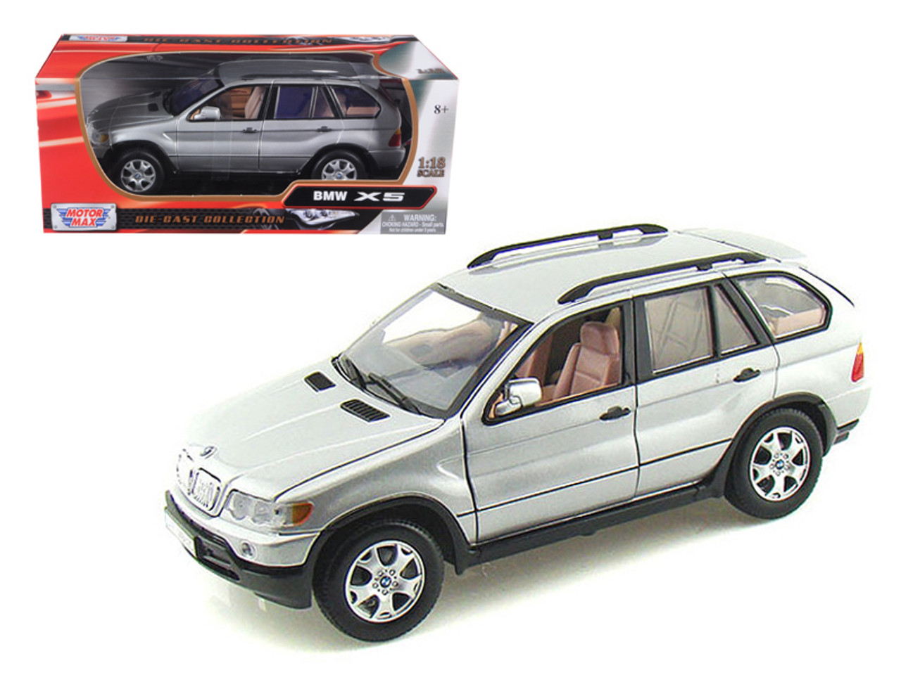 1/18 Motormax BMW E53 (2000–2006) X5 (Silver) Diecast Car