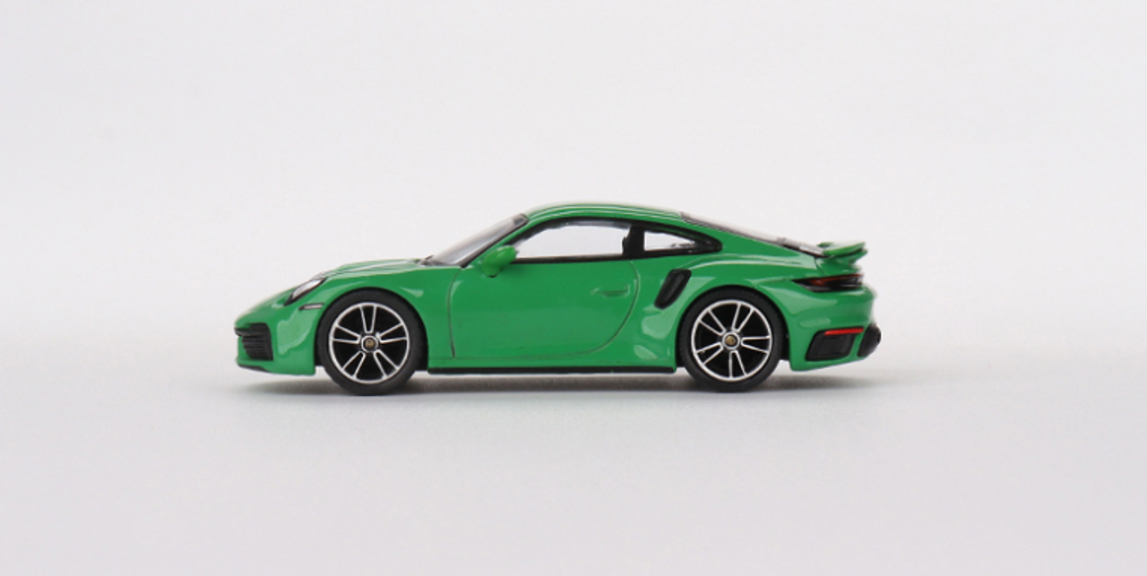 1/64 Mini GT Porsche 911 Turbo S Python Green LHD Diecast Car Model