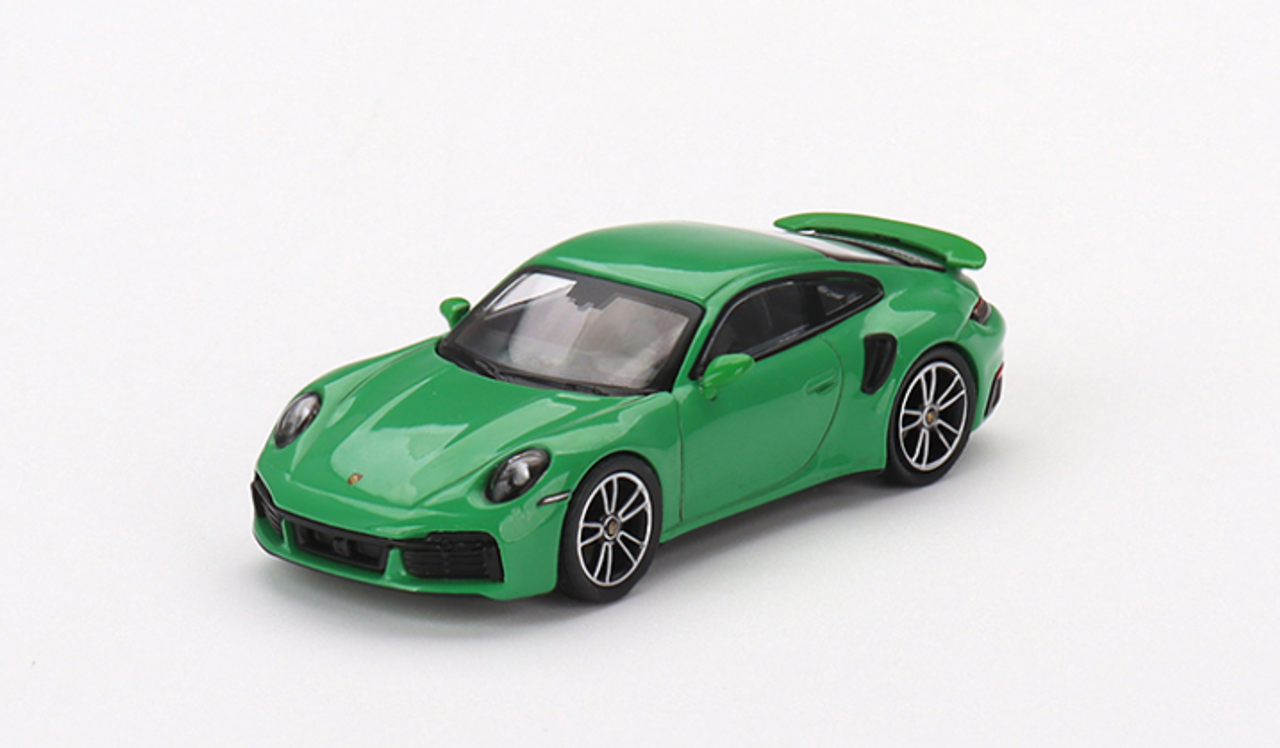 1/64 Mini GT Porsche 911 Turbo S Python Green LHD Diecast Car Model