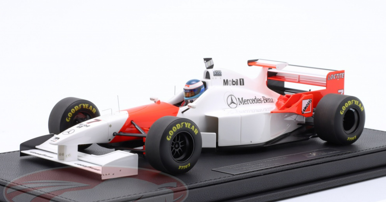 1/18 GP Replicas 1996 Formula 1 Mika Häkkinen McLaren MP4/11 #7 6th Monaco GP Car Model with Driver Figure