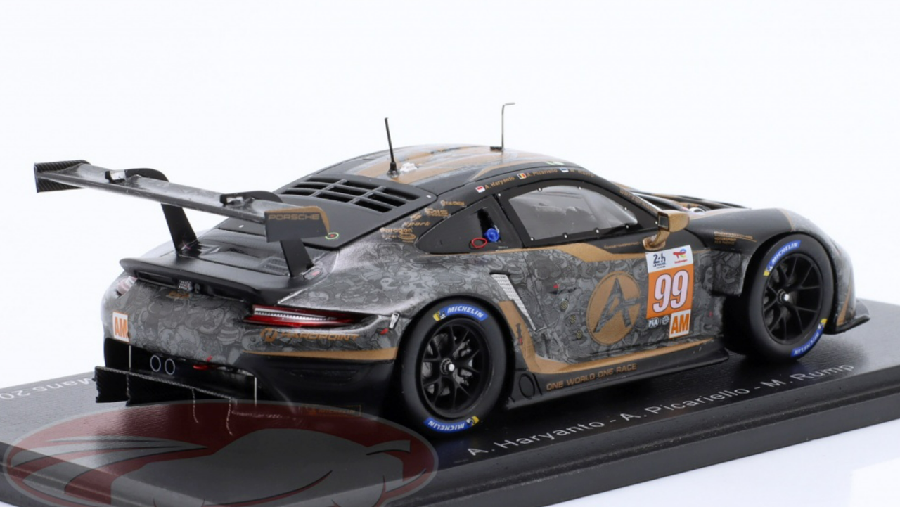 1/43 Spark 2022 Porsche 911 RSR-19 #99 24h LeMans Hardpoint Motorsport,  Absolute Racing Andrew Haryanto, Alessio Picariello, Martin Rump Car Model