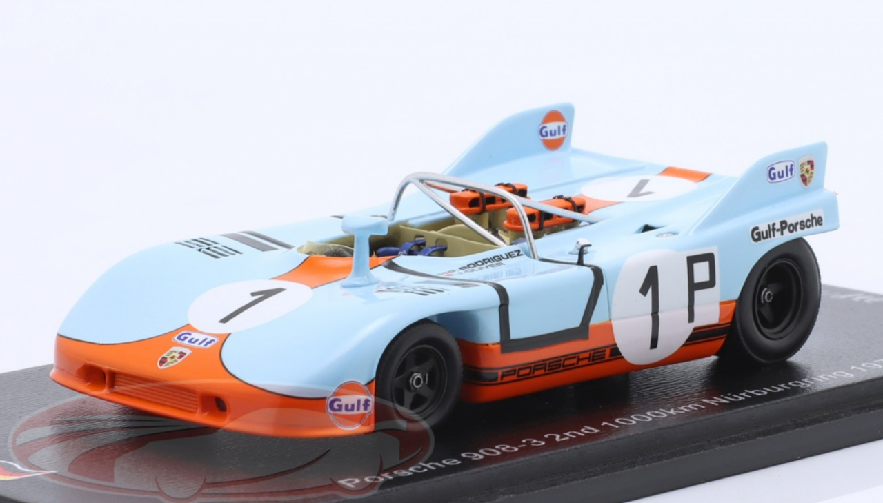 1/43 Spark 1971 Porsche 908/03 #1 2nd 1000km Nürburgring J. W. Automotive Engineering Pedro Rodriguez, Jo Siffert Car Model