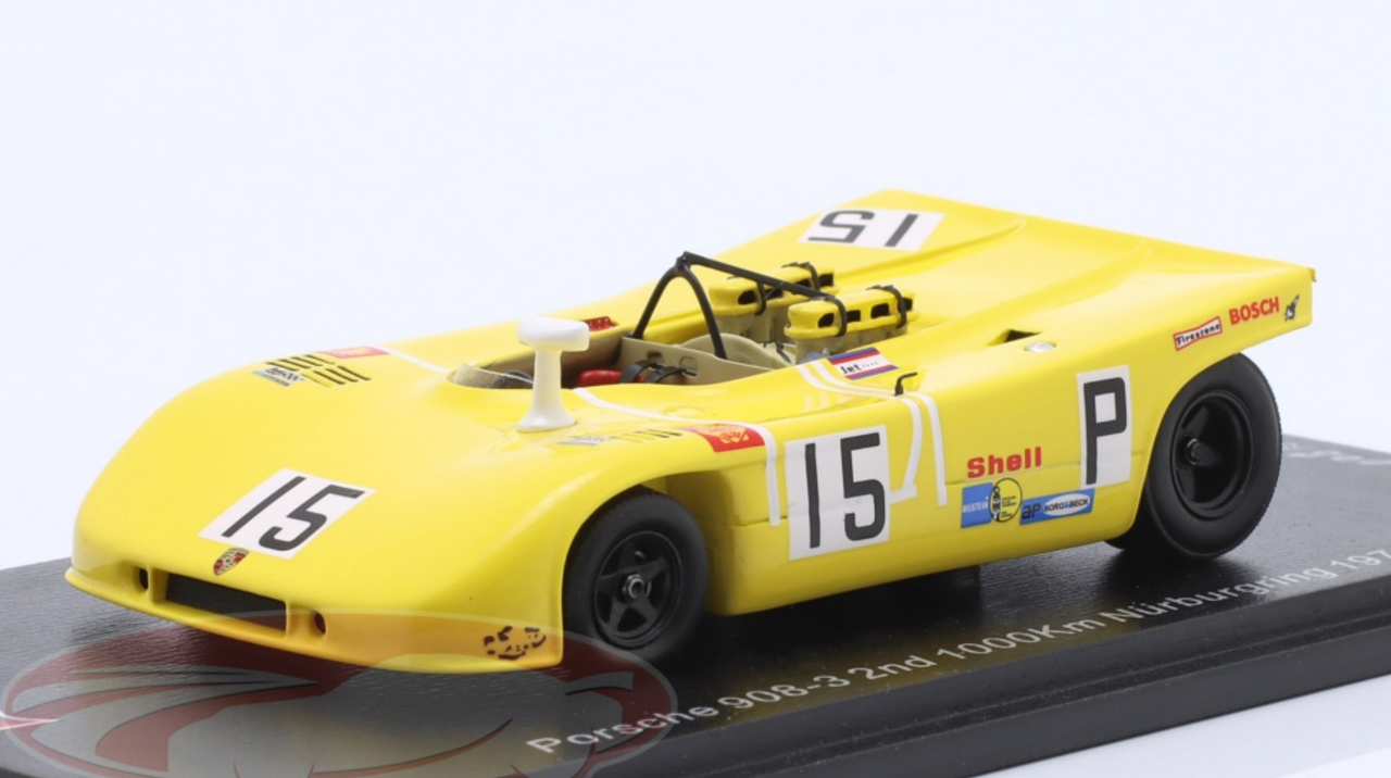 1/43 Spark 1970 Porsche 908/03 #15 2nd 1000km Nürburgring Porsche Konstruktionen Salzburg Hans Herrmann, Richard Attwood Car Model