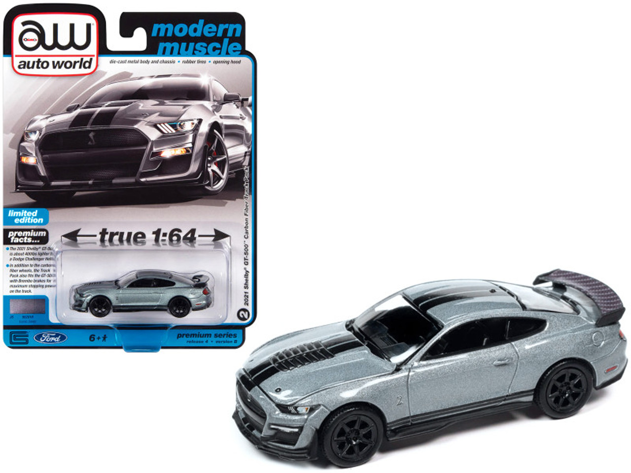 1/64 Auto World 2021 Shelby GT500 Carbon Fiber Track Pack (Iconic ...