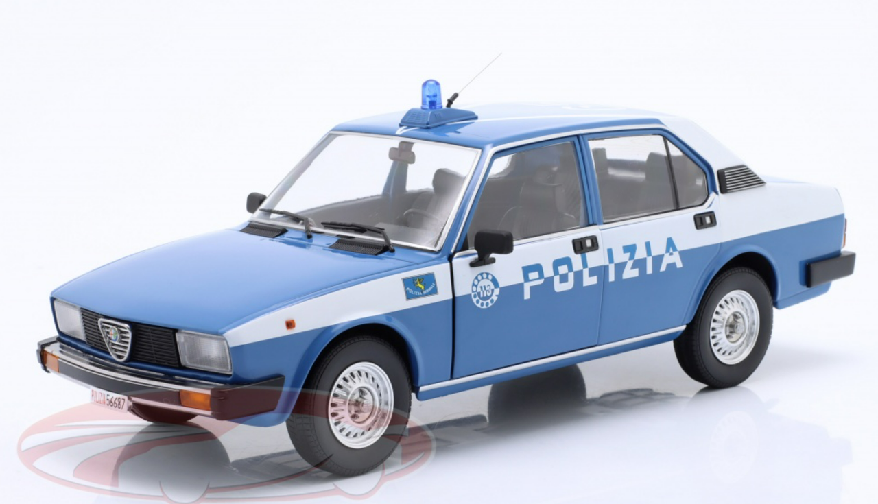 1/18 Mitica 1978 Alfa Romeo Alfetta 2000 Polizia Stradale Police Car Model