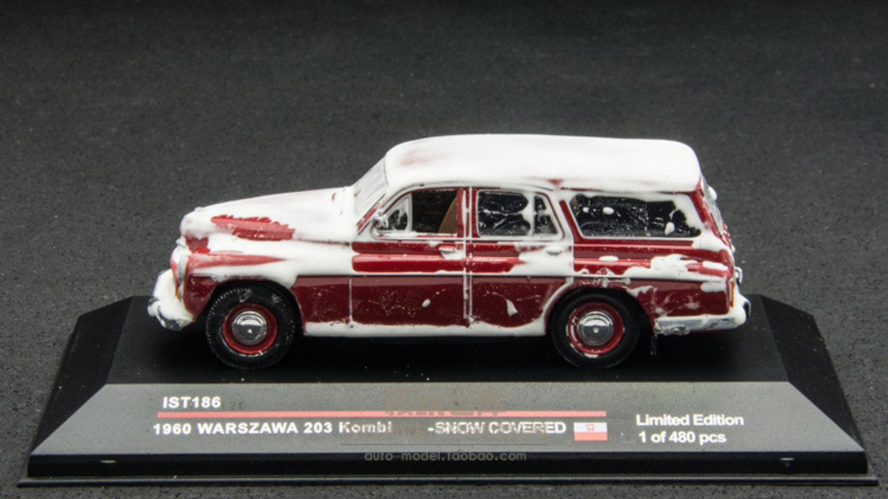 1/43 IST IXO Warszawa 203 Kombi Snow Covered Diecast Car Model