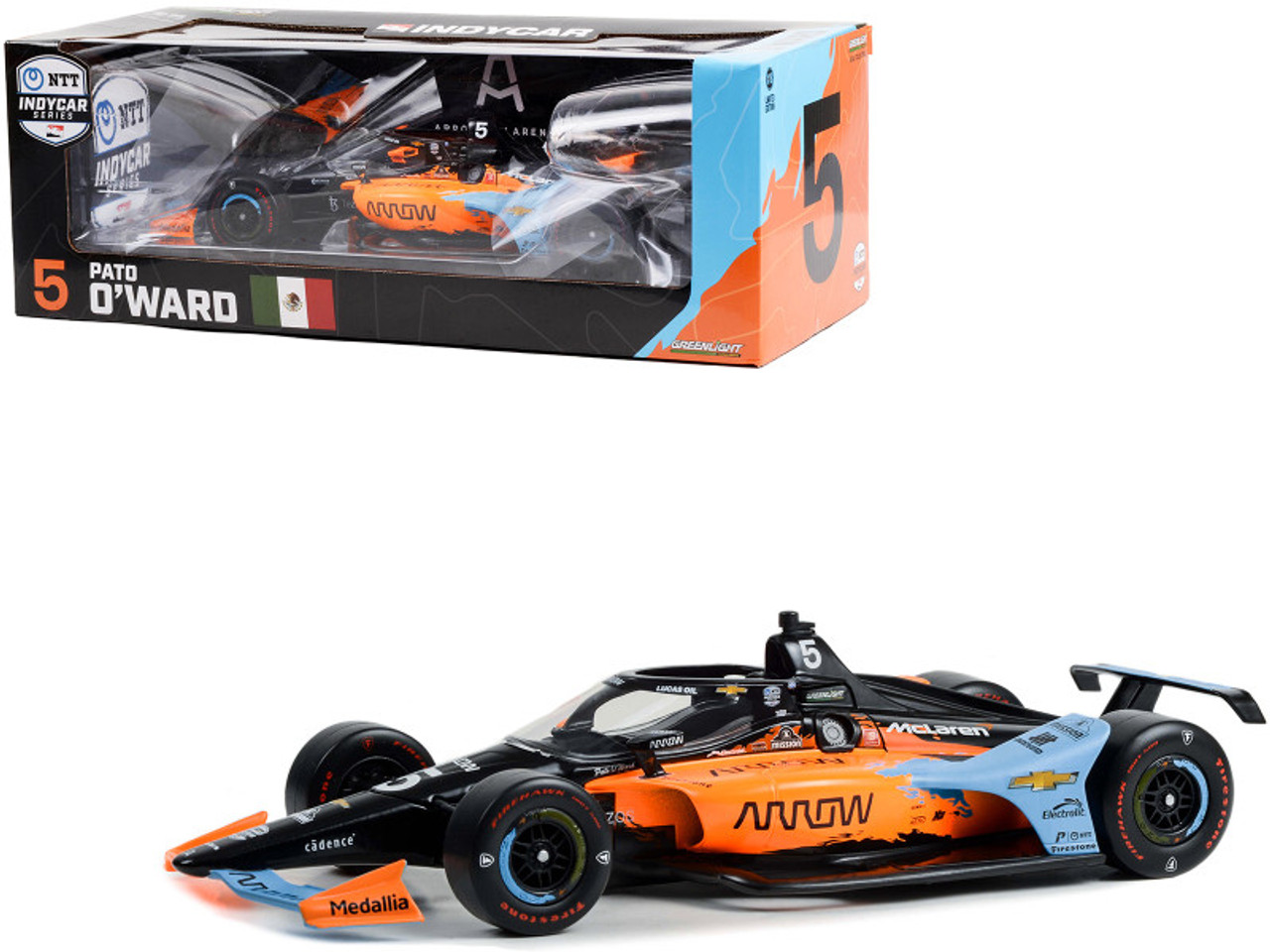 Dallara IndyCar #5 Pato O'Ward "UNDEFEATED" Arrow McLaren SP Indianapolis 500 "NTT IndyCar Series" (2022) 1/18 Diecast Model Car by Greenlight