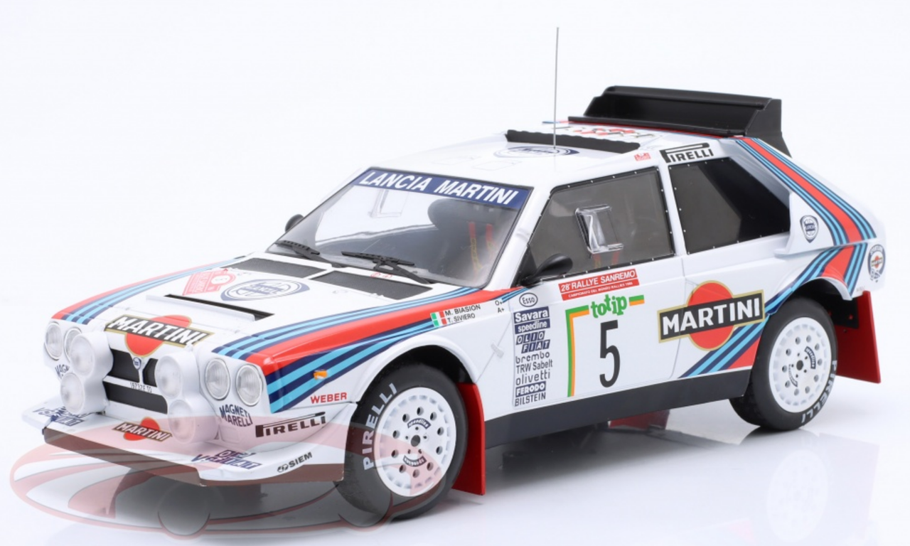 1/18 Ixo 1986 Lancia Delta S4 #5 3rd rally SanRemo Martini Lancia Miki Biasion, Tiziano Siviero Car Model