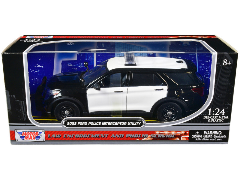2022 Ford Police Interceptor Utility Unmarked Black and White 1/24