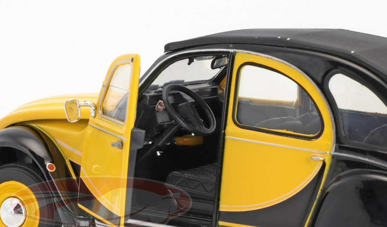 1/24 Welly 1982 Citroen 2CV 6 Charleston (Black & Yellow) Diecast Car Model