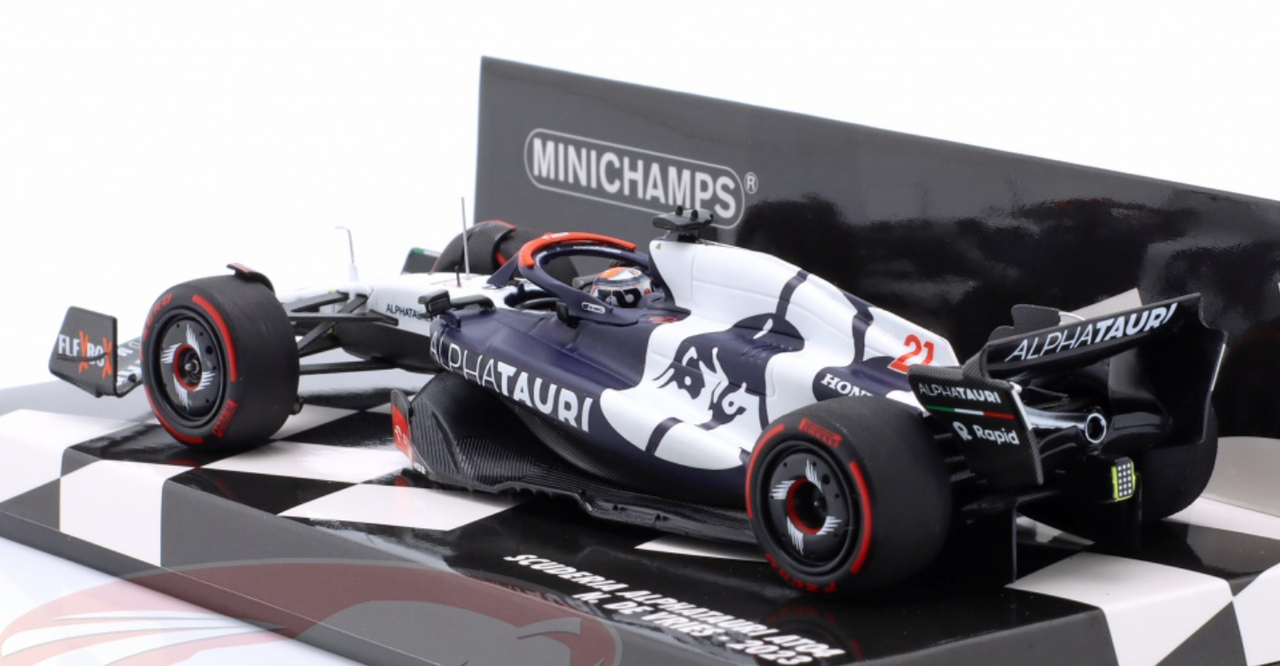 1/43 Minichamps 2023 Formula 1 Nyck de Vries Alpha Tauri AT04 #21 British GP Silverston Car Model