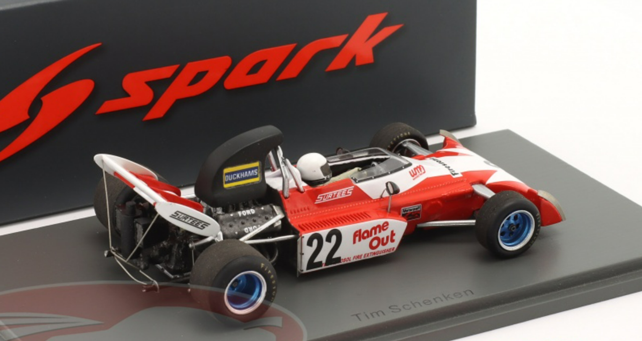 1/43 Spark 1972 Formula 1 Tim Schenken Surtees TS9B #22 Great Britain GP Car Model