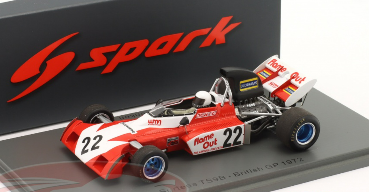 1/43 Spark 1972 Formula 1 Tim Schenken Surtees TS9B #22 Great Britain GP Car Model