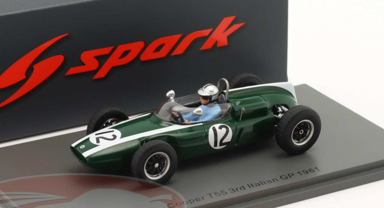 1/43 Spark 1961 Formula 1 Bruce McLaren Cooper T55 #12 3rd Italy GP Car Model