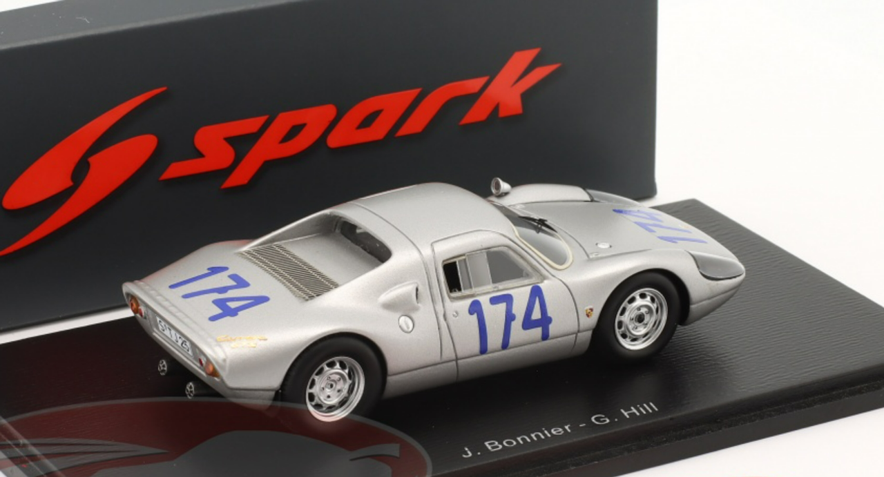1/43 Spark 1965 Porsche 904 GTS #174 4th Targa Florio Porsche System Engineering Jo Bonnier, Graham Hill Car Model