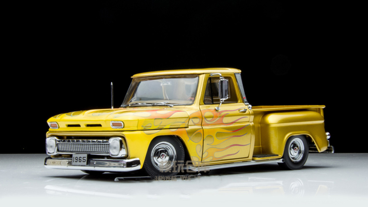 1 18 Ss Sunstar 1965 Chevrolet Chevy C10 Pickup Truck Gold Yellow Diecast Car Model Livecarmodel Com