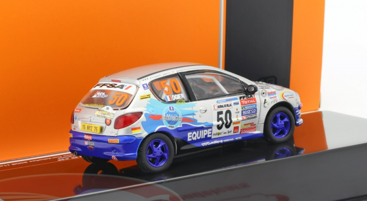 1/43 Ixo 2006 Peugeot 206 XS #50 Rallye Terre des Cardabelles Sébastien Ogier, Julien Ingrassia Car Model