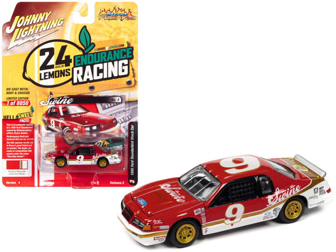1986 Ford Thunderbird Stock Car #9 Primary Red 