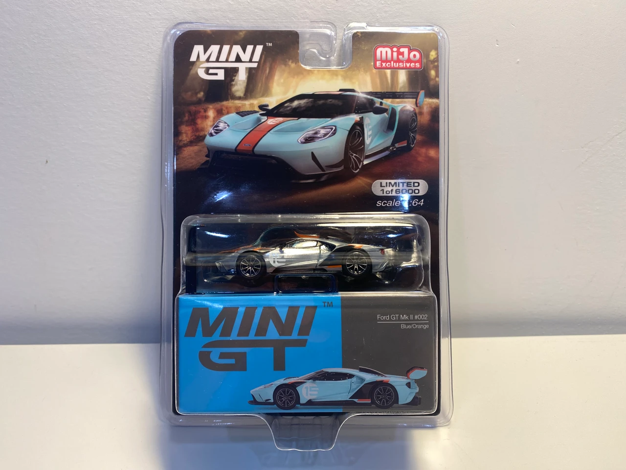 DAMAGED AS-IS CHASE CAR 1/64 Mini GT Ford GT MK II #15 (Silver & Orange) Diecast Car Model