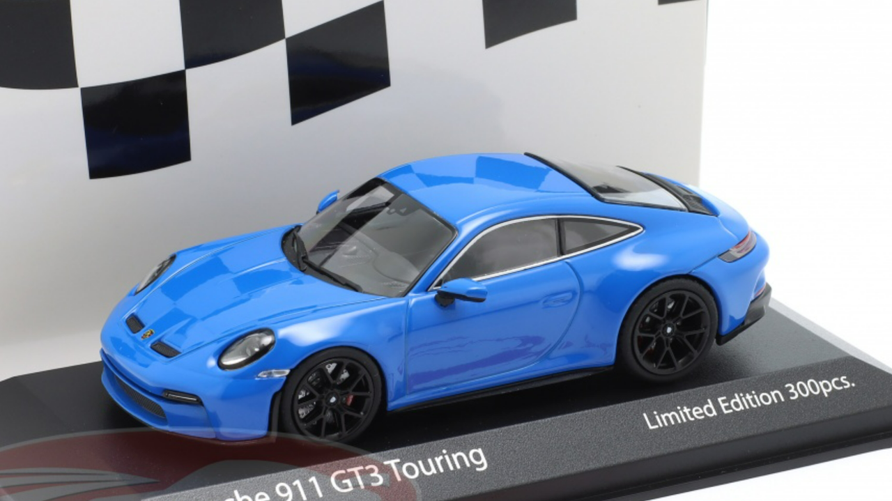 1/43 Minichamps 2021 Porsche 911 (992) GT3 Touring (Shark Blue with Black Wheels) Car Model
