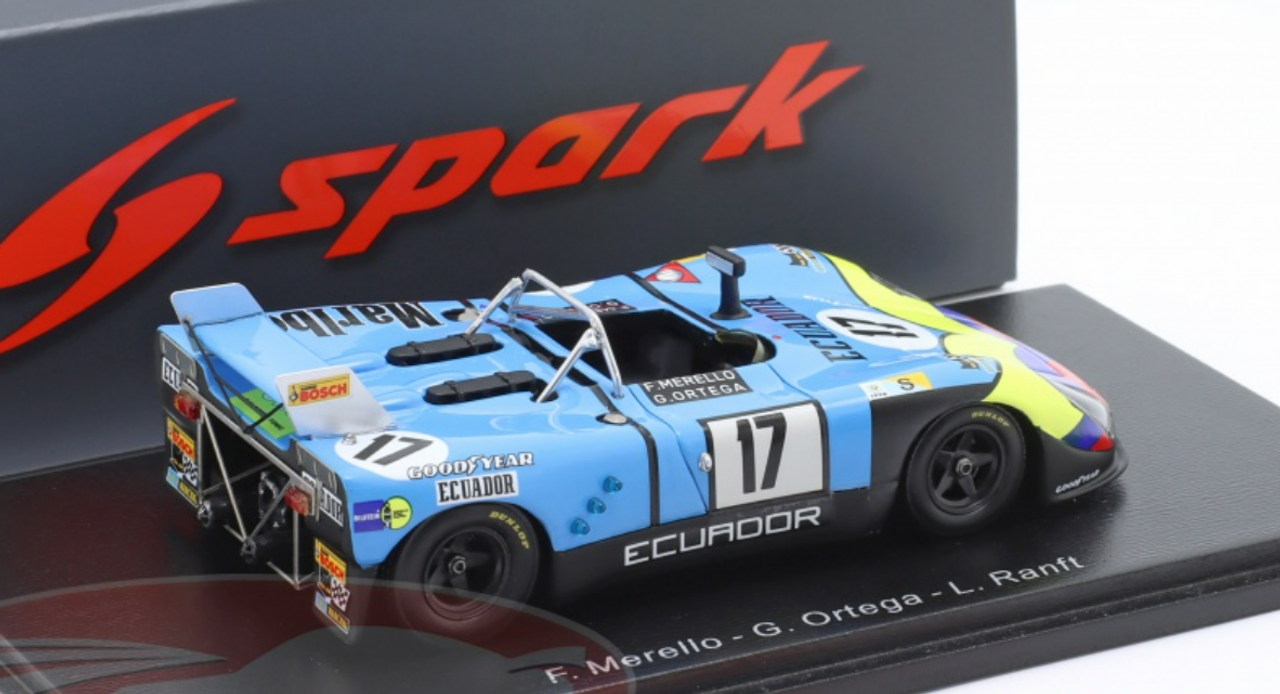 1/43 Spark 1974 Porsche 908/02 #17 24h LeMans Ortega Ecuador Marlboro Team (EC) Guillermo Ortega, Fausto Merello, Lothar Ranft Car Model