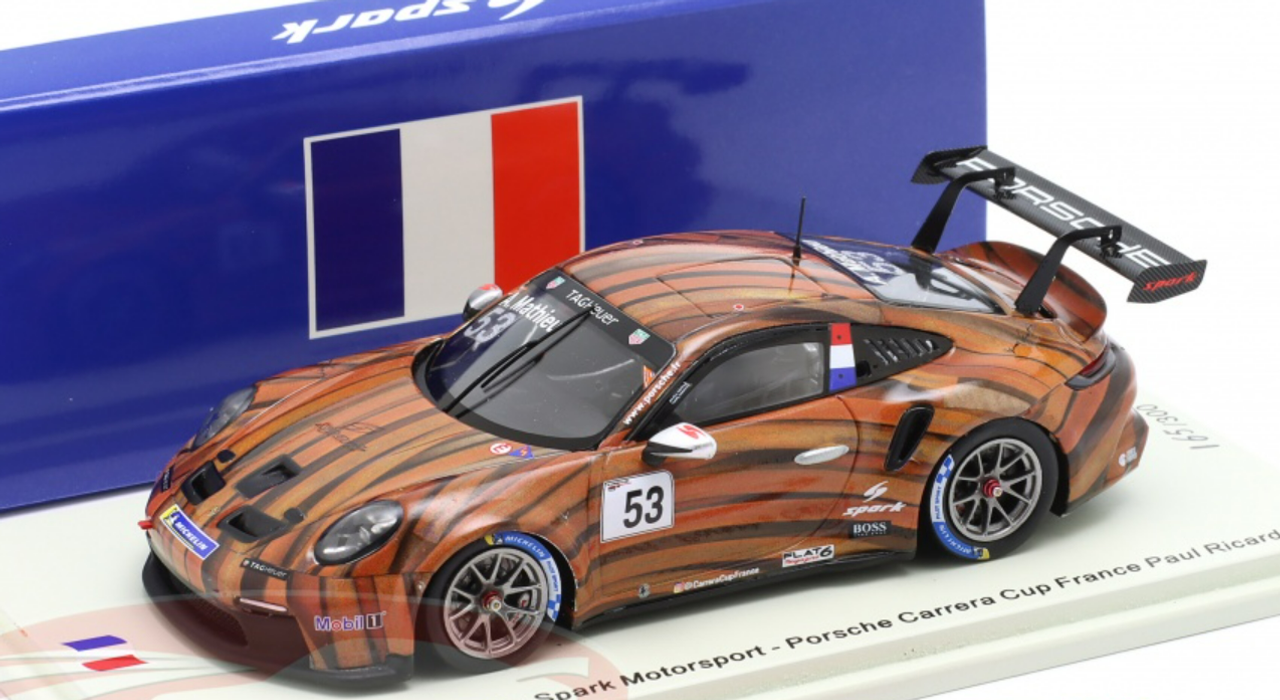 1/43 Spark 2021 Porsche 911 GT3 Cup #53 Carrera Cup France Paul Ricard Car Model