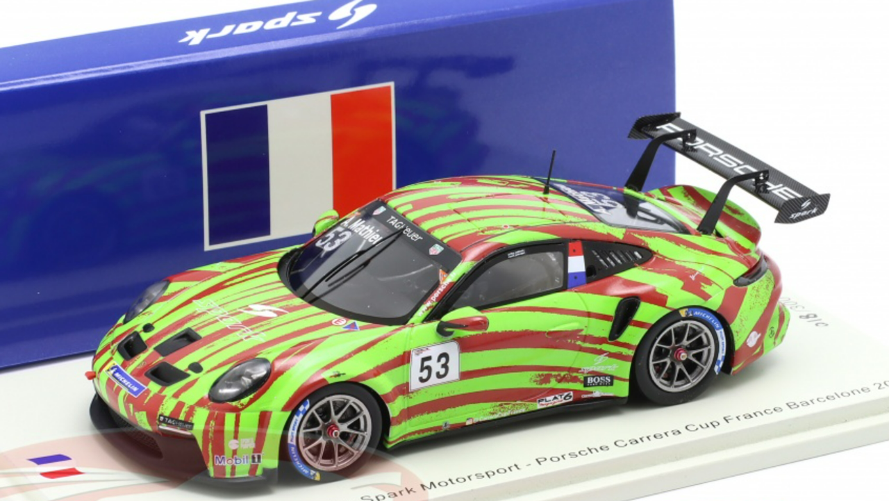 1/43 Spark 2021 Porsche 911 GT3 Cup #53 Carrera Cup France Barcelona Car Model