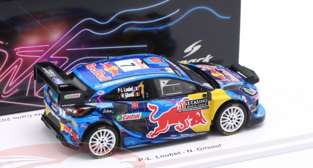 1/43 Spark Ford Puma Rally1 No.7 M-SPORT Ford World Rally  Team Rally Monte Carlo 2023 P-L. Loubet - N. Gilsoul (With Night Lights) Car Model