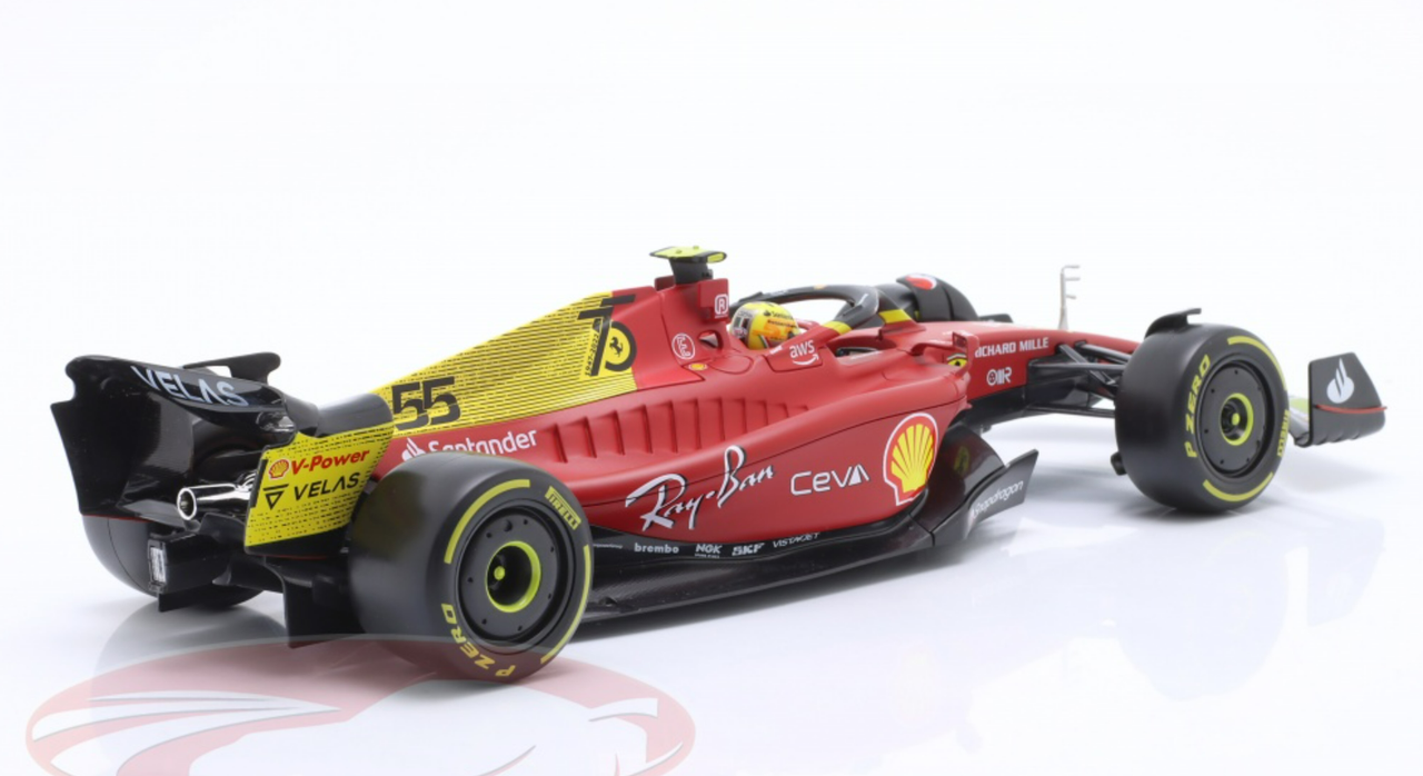 1/18 BBurago 2022 Formula 1 Carlos Sainz Jr. Ferrari F1-75 #55 4th Italian GP Car Model