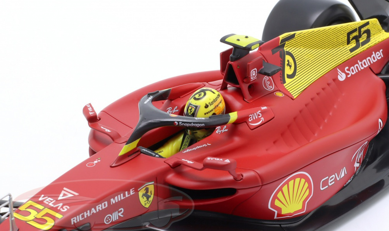 Ferrari F1-75 - Carlos Sainz Jr 1/24 Scale Die-cast Car By Bburago