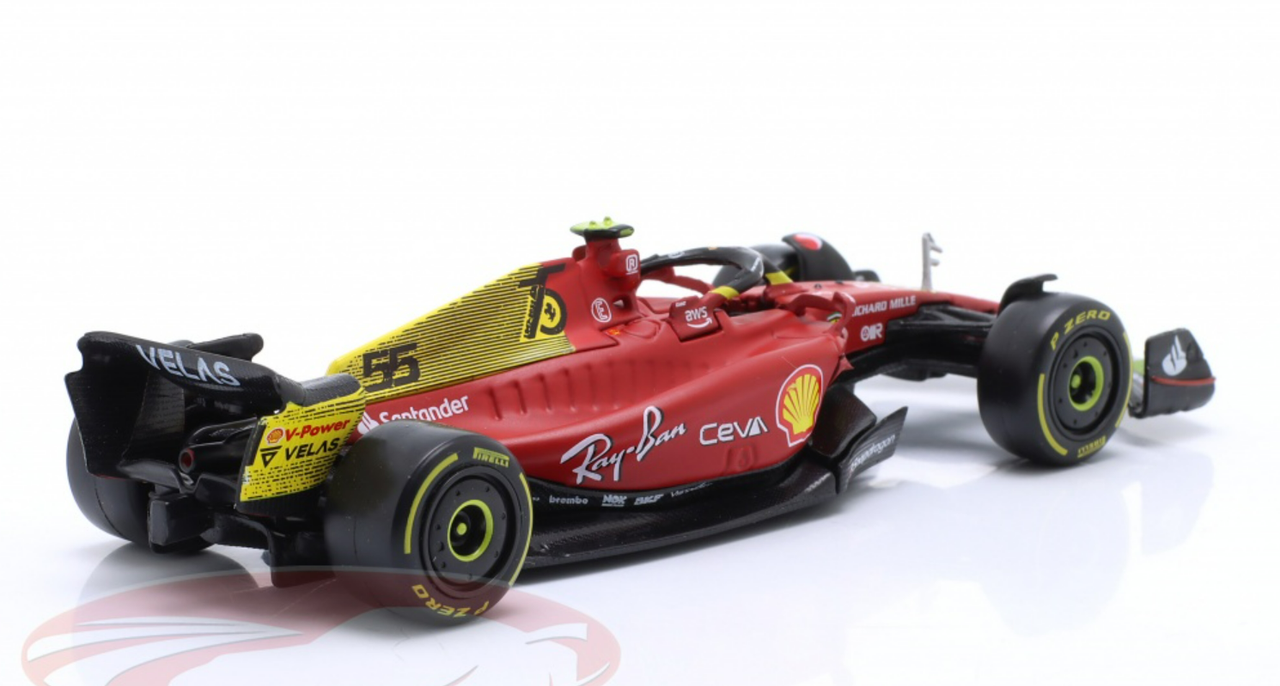 1/43 BBurago 2022 Formula 1 Carlos Sainz Jr. Ferrari F1-75 #55 4th Italian GP Standard Edition Car Model