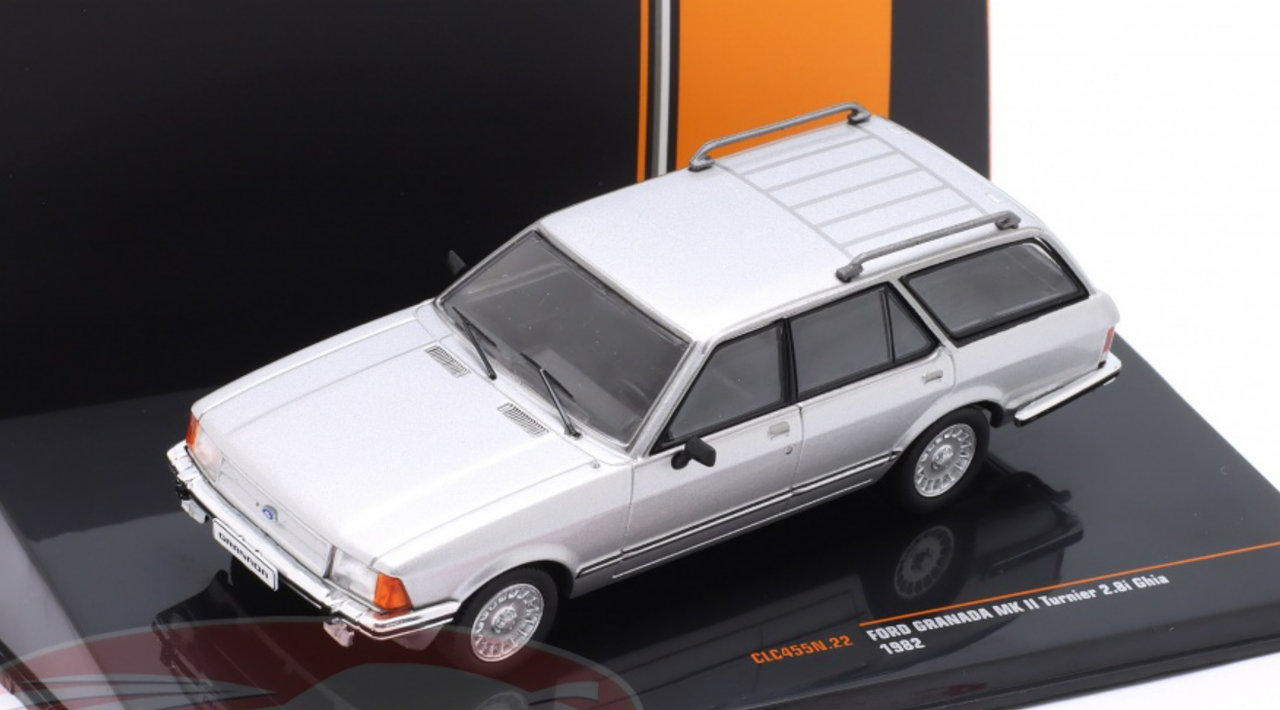 1/43 Ixo 1982 Ford Granada MK II Turnier 2.8i Ghia (Silver Metallic) Car Model