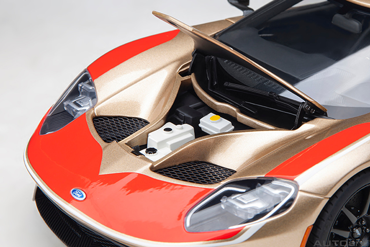 1/18 AUTOart 1/18 Ford GT Heritage Edition Holman Moody (Gold with Red & White Stripes) Car Model