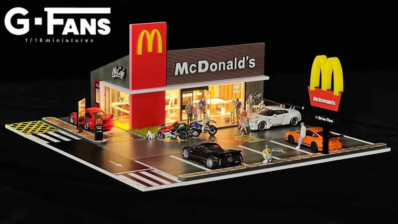 1/64 G-Fans McDonald's Building Diorama (car models and figures NOT ...