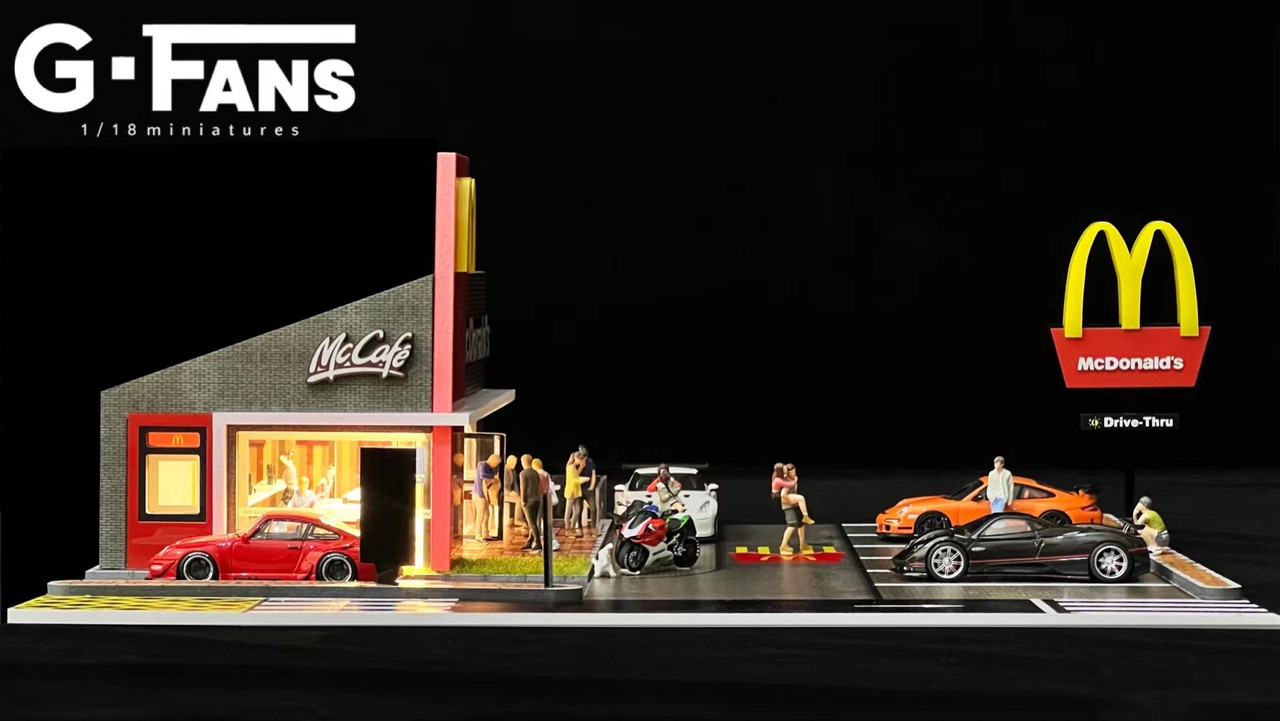 1/64 G-Fans McDonald's Building Diorama (car models and figures NOT included)