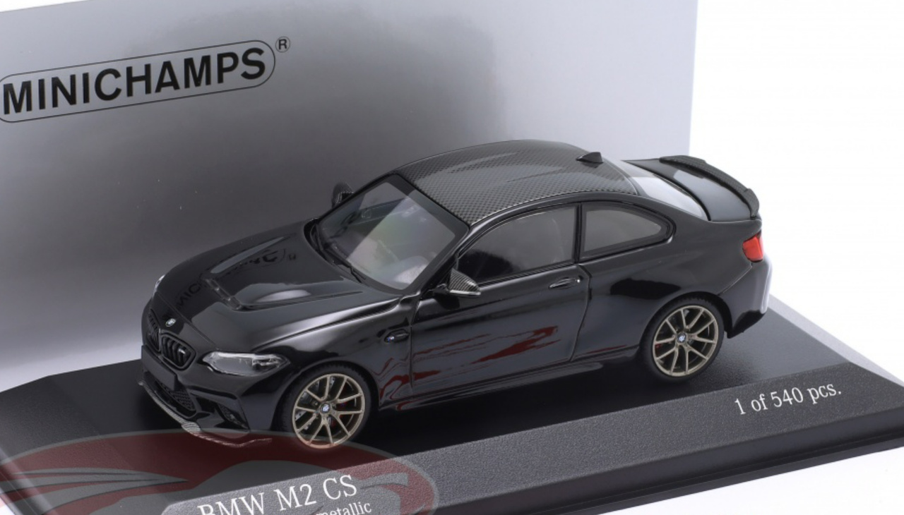 1/43 Minichamps 2020 BMW M2 CS (F87) (Sapphire Black Metallic with Golden Wheels) Car Model