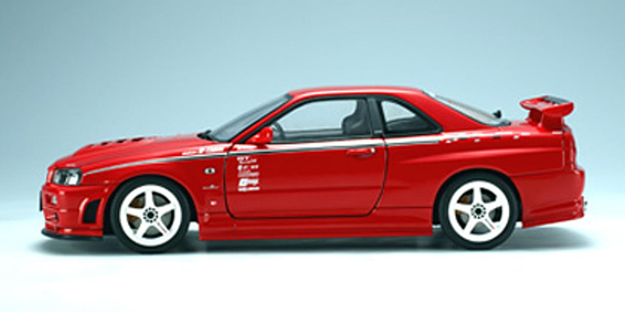 1/18 AUTOart NISSAN SKYLINE GT-R GTR (R34) NISMO R1 R-TUNE VERSION (ACTIVE RED) Diecast Car Model 77357
