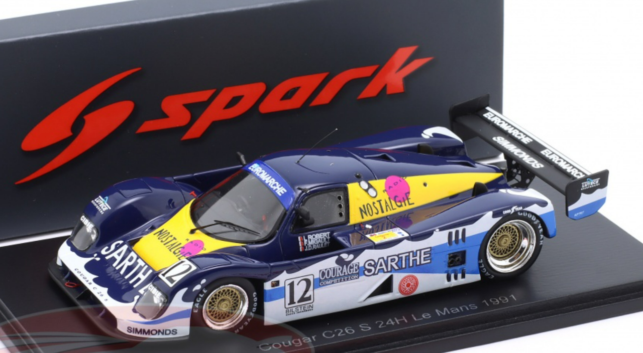 1/43 Spark Cougar C26S No.12 24H Le Mans 1991 F. Migault - L. Robert - J-D.  Raulet Car Model