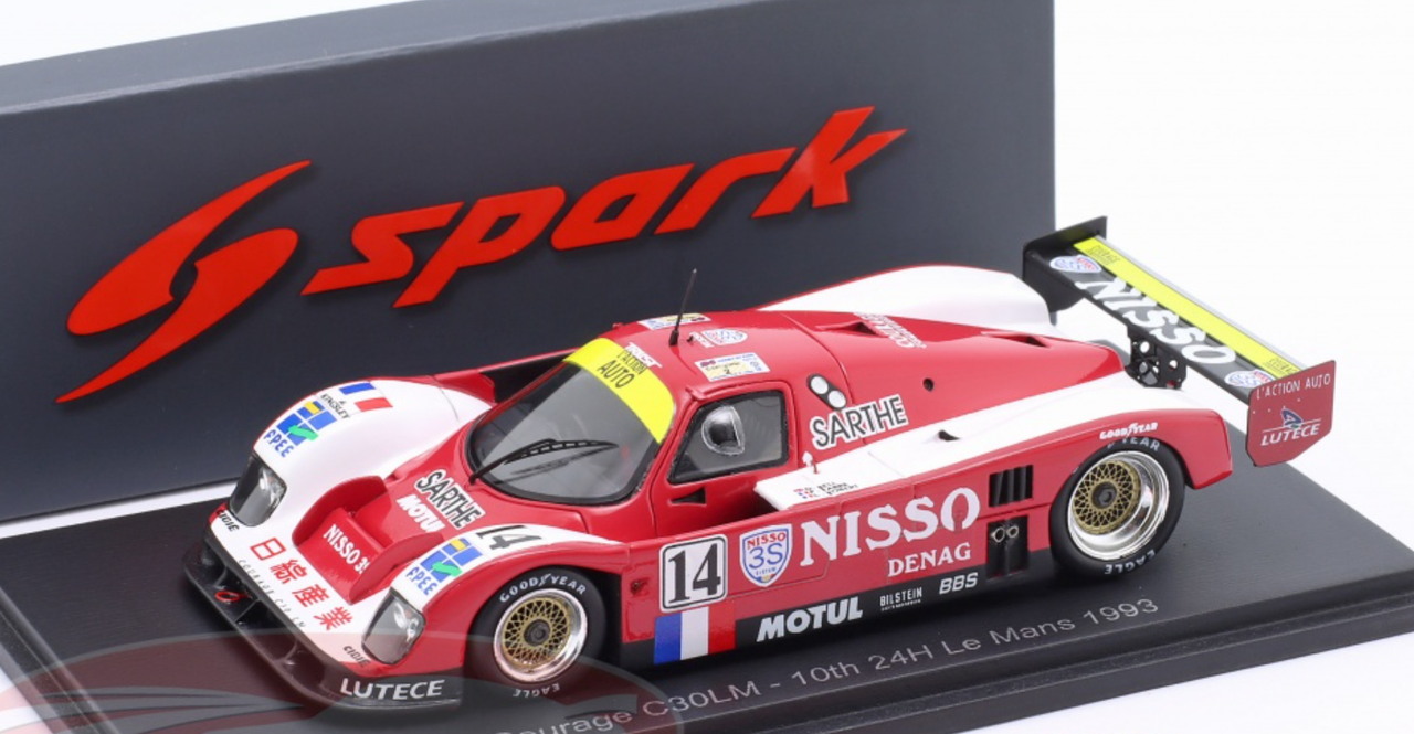 1/43 Spark Courage C30LM No.14 10th 24H Le Mans 1993 D. Bell - P. Fabre - L. Robert Car Model