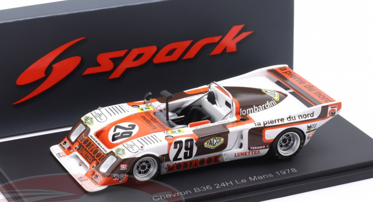 1/43 Spark Chevron B36 No.29 24H Le Mans 1978 D. Gache - M. Dubois - J.  Sanchez Car Model