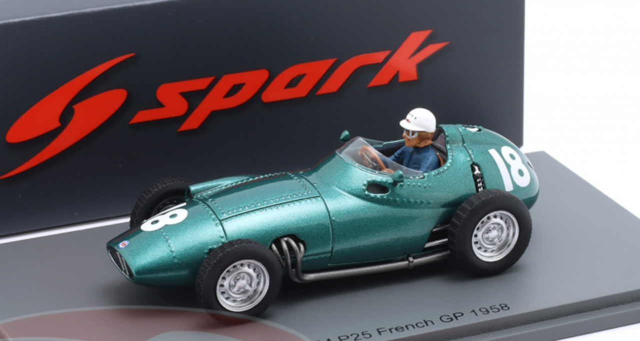 1/43 Spark BRM P25 No.18 French GP 1958 Maurice Trintignant Car Model