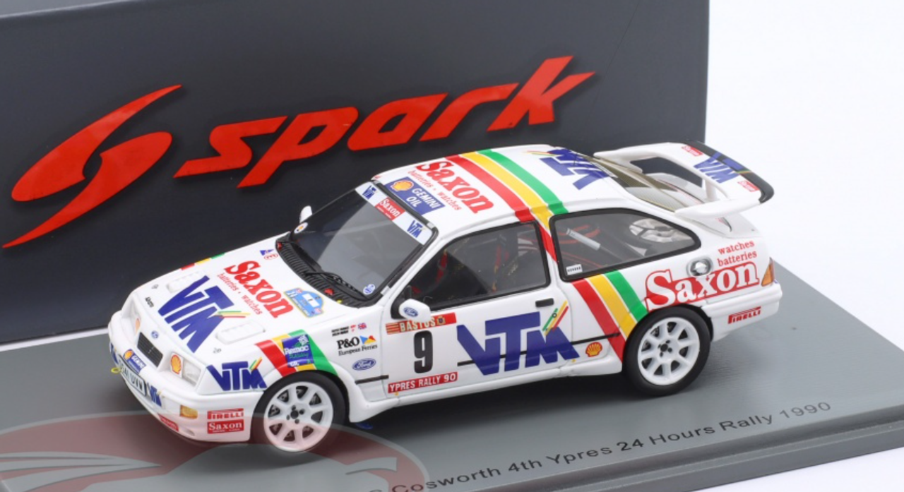 1/43 Spark Ford Sierra RS Cosworth No. 9 - 4th Ypres 24 Hours  Rally 1990 Colin McRae - Derek Ringer Car Model