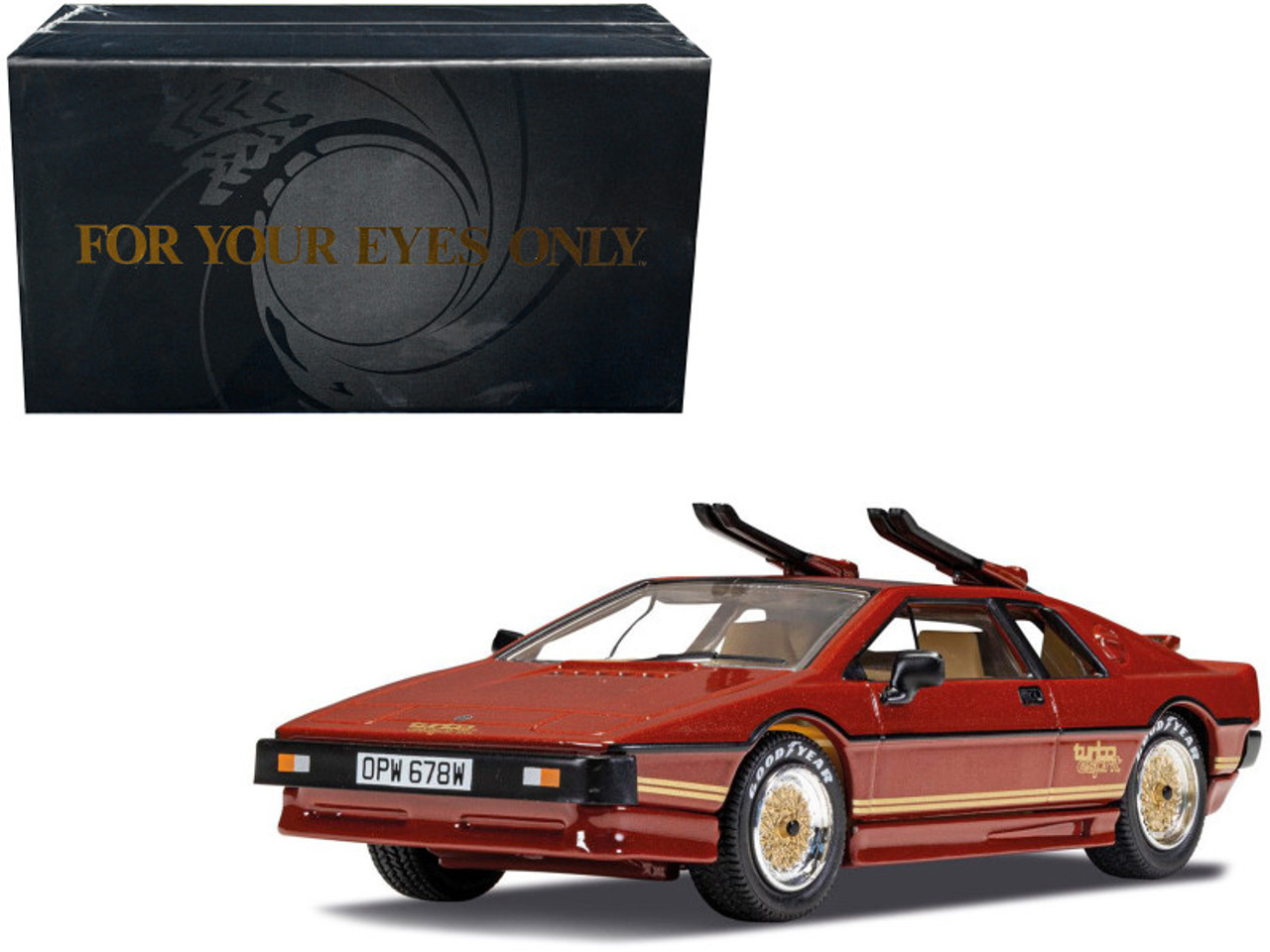 Lotus Esprit Turbo RHD (Right Hand Drive) Red Metallic James Bond 007 "For Your Eyes Only" (1981) Movie Diecast Model Car by Corgi