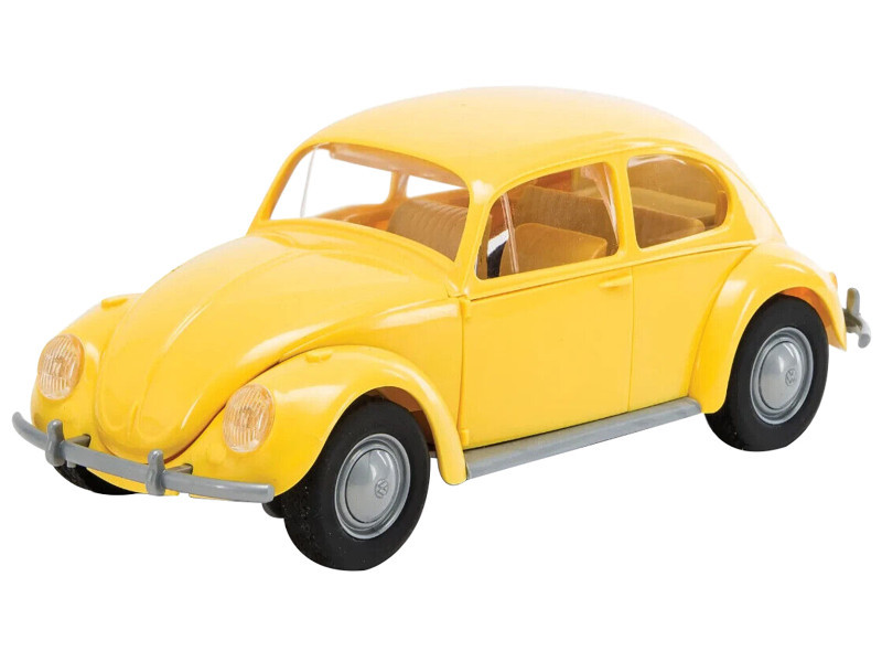 Skill 1 Model Kit Old Volkswagen Beetle Yellow Snap Together Model