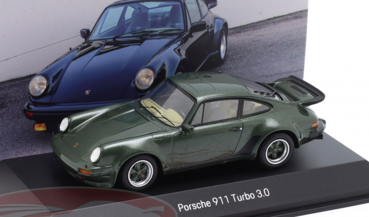 1/43 Dealer Edition Porsche 911 (930) Turbo 3.0 1st Generation (Oak Green Metallic Car Model