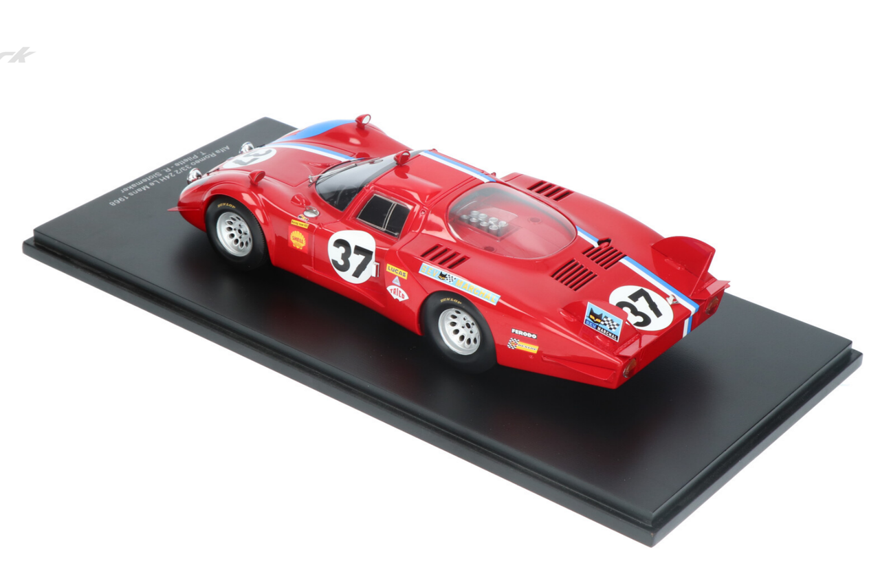  1/18 Spark Alfa Romeo 33/2 No.37 24H Le Mans 1968 T. Pilette - R. Slotemaker Car Model