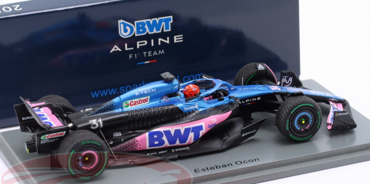 1/43 Spark 2023 Formula 1 Alpine A523 No.31 BWT Alpine F1 Team Esteban Ocon Car Model