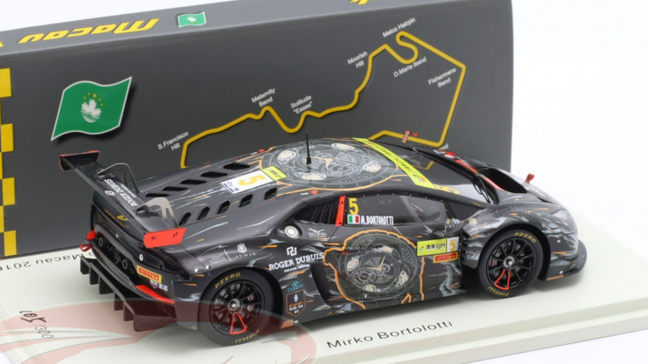 1/43 Spark 2016 Lamborghini Huracan GT3 Evo #5 FIA GT World Cup Macau FFF Racing Mirko Bartolotti Car Model