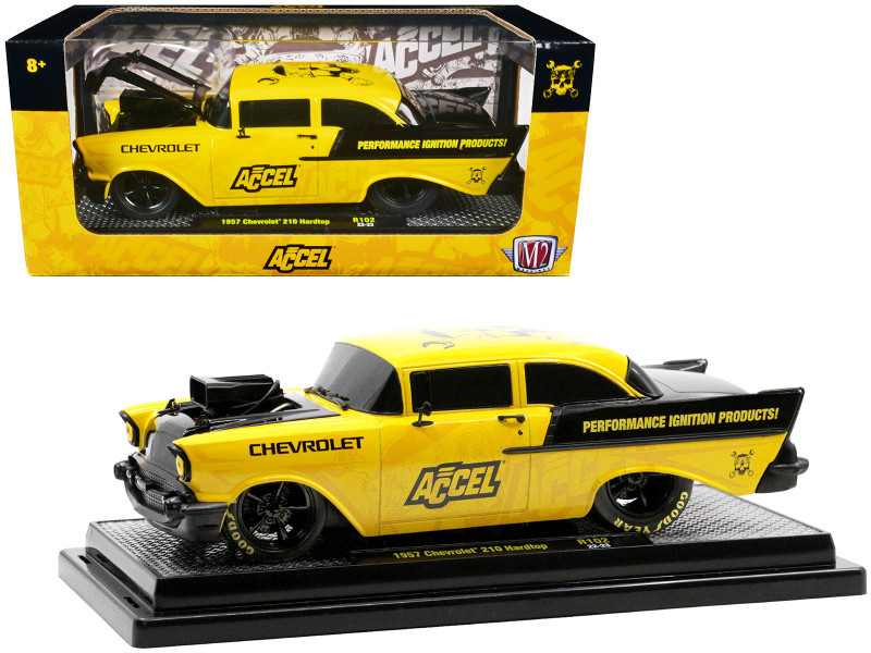 1957 Chevrolet 210 Hardtop Yellow and Black with Graphics 