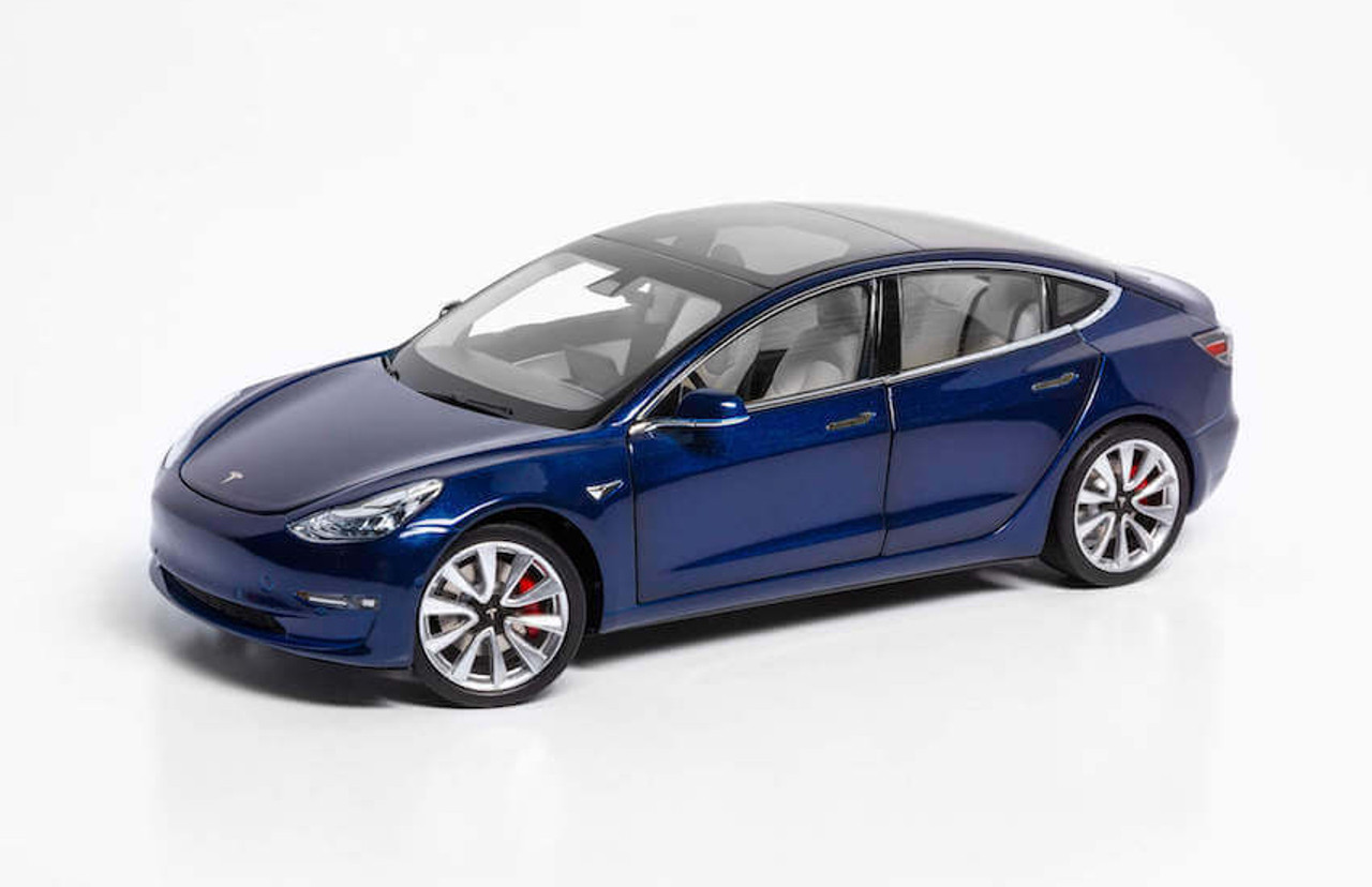 1/18 Official Dealer Edition Tesla Model 3 (Blue) Diecast Car Model